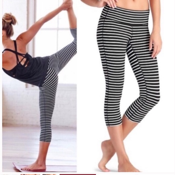 Athleta Chaturanga Striped Capri Leggings - Picture 2 of 16